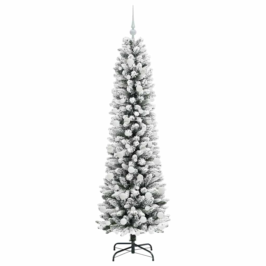 Kunstigt juletræ med stativ Hvid 180 cm PVC og metal og plast
