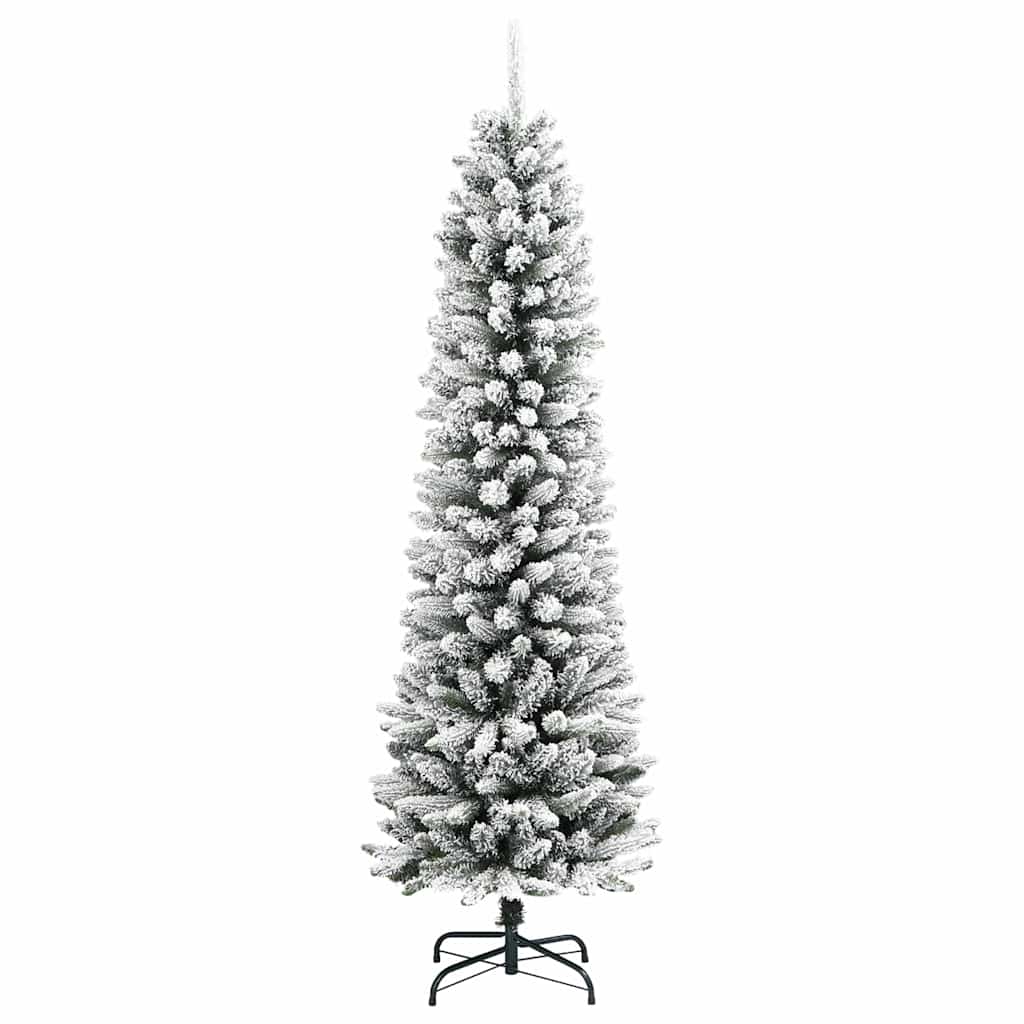 Kunstigt juletræ med stativ Hvid 180 cm PVC og metal og plast