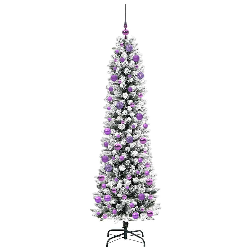 Kunstigt juletræ med stativ Hvid 180 cm PVC og metal og plast