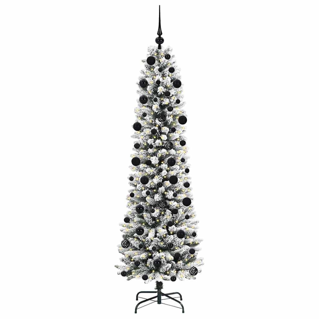 Kunstigt juletræ med stativ Hvid 210 cm PVC og metal og plast