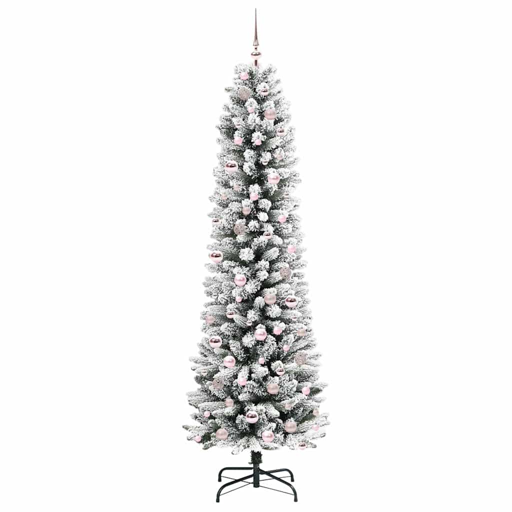 Kunstigt juletræ med stativ Hvid 210 cm PVC og metal og plast