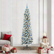 Kunstigt juletræ med stativ Hvid 210 cm PVC og metal og plast