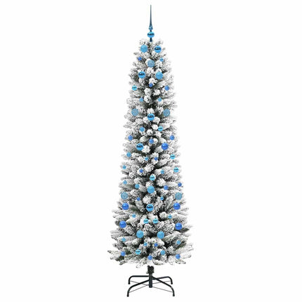 Kunstigt juletræ Hvid 210 cm PVC og metal og plast