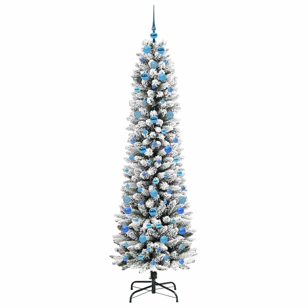 Kunstigt juletræ med stativ Hvid 210 cm PVC og metal og plast