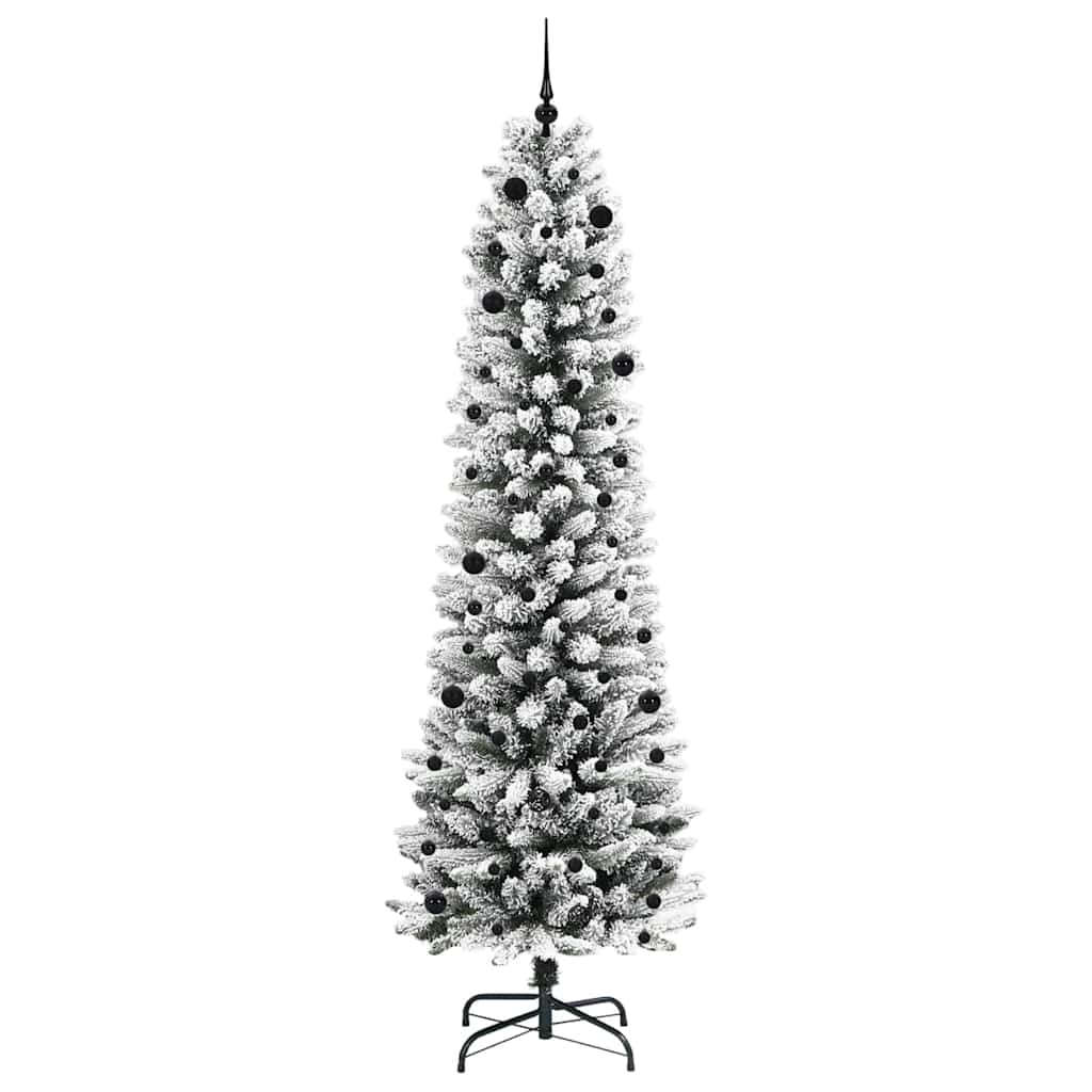 Kunstigt juletræ med stativ Hvid 240 cm PVC og metal og plast
