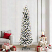 Kunstigt juletræ med stativ Hvid 240 cm PVC og metal og plast