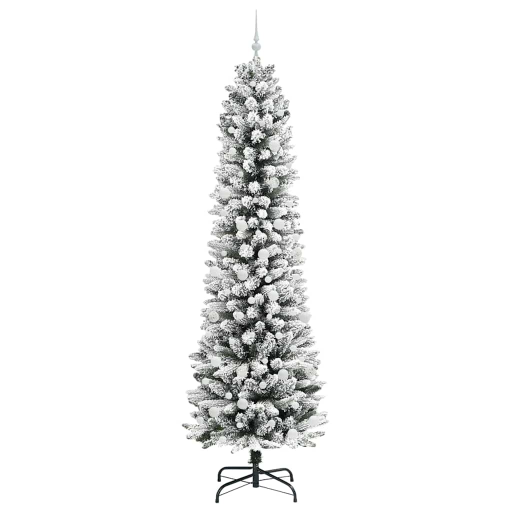 Kunstigt juletræ med stativ Hvid 240 cm PVC og metal og plast