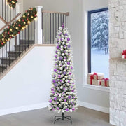 Kunstigt juletræ med stativ Hvid 240 cm PVC og metal og plast