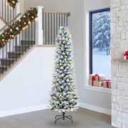 Kunstigt juletræ med stativ Hvid 240 cm PVC og metal og plast