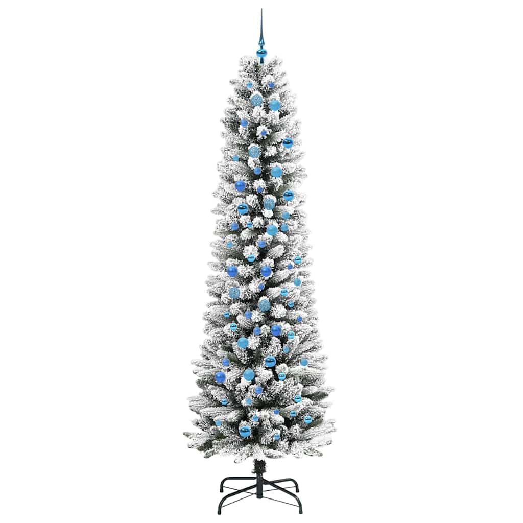 Kunstigt juletræ med stativ Hvid 240 cm PVC og metal og plast