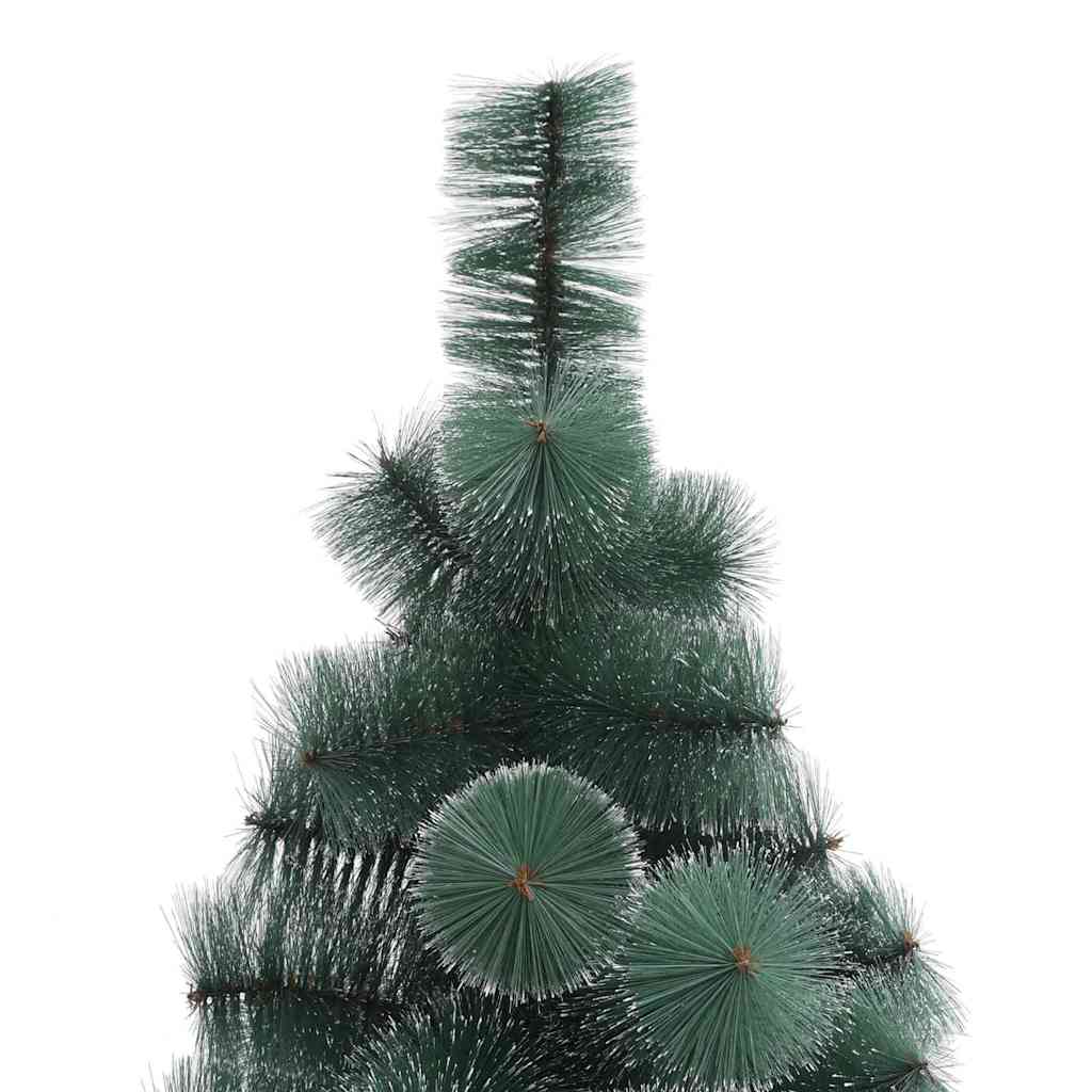 Kunstig forlyset juletræ med kuglesæt Grøn 150 cm PET