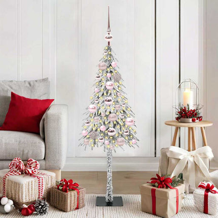Juletræ med 150 LED'er med stativ Hvid 120 cm PE og Stål