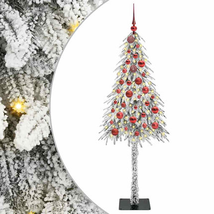Juletræ med 150 LED'er med stativ Hvid 150 cm PE og Stål