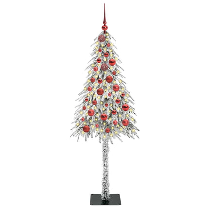 Juletræ med 150 LED'er med stativ Hvid 150 cm PE og Stål