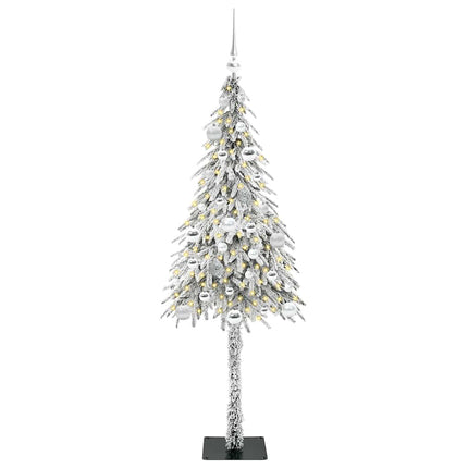 Juletræ med 150 LED'er med stativ Hvid 150 cm PE og Stål