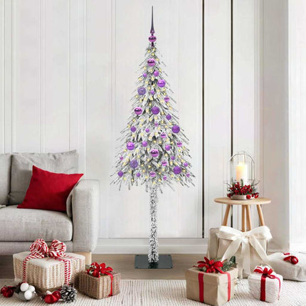 Juletræ med 150 LED'er med stativ Hvid 150 cm PE og Stål