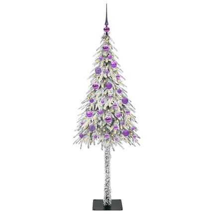 Juletræ med 150 LED'er med stativ Hvid 150 cm PE og Stål