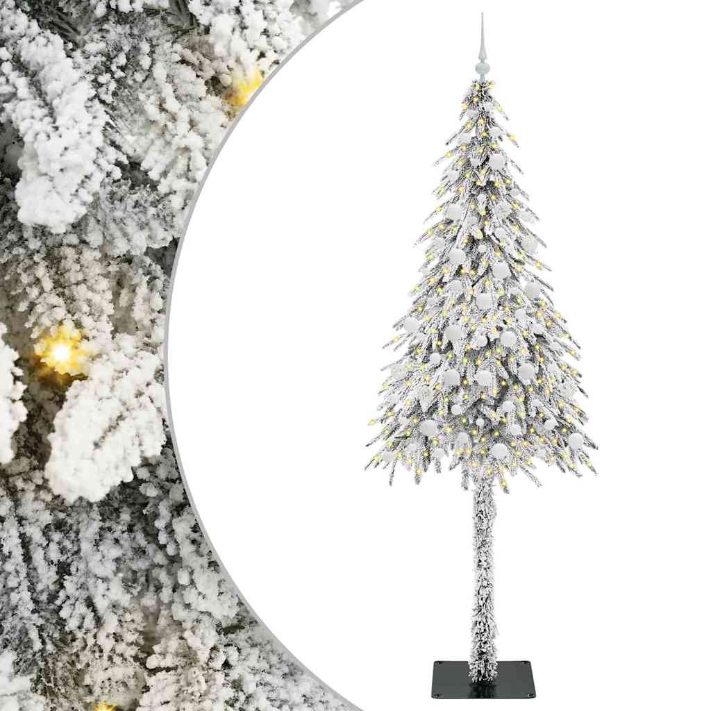 Juletræ med 300 LED'er med stativ Hvid 210 cm PE og Stål