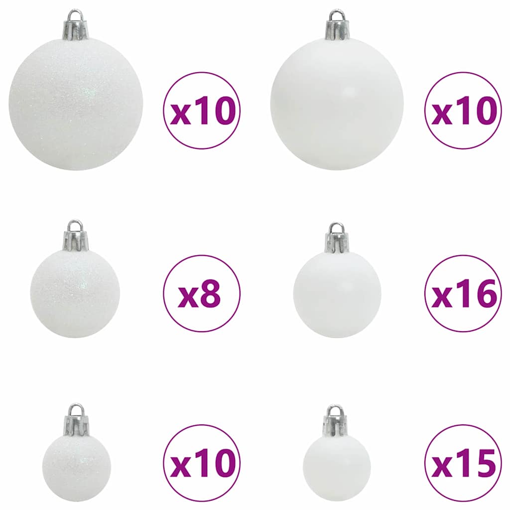 Juletræ med 300 LED'er med stativ Hvid 210 cm PE og Stål