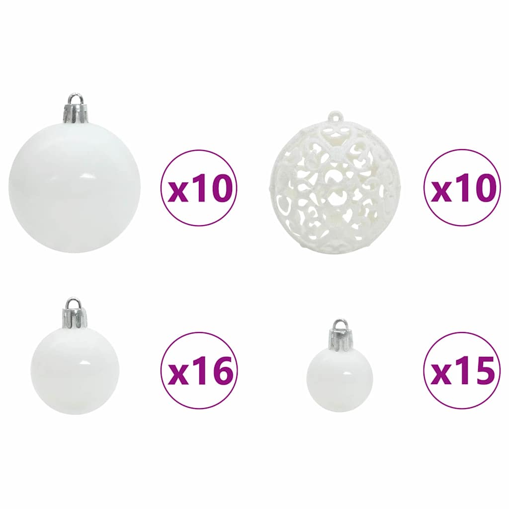 Juletræ med 300 LED'er med stativ Hvid 210 cm PE og Stål