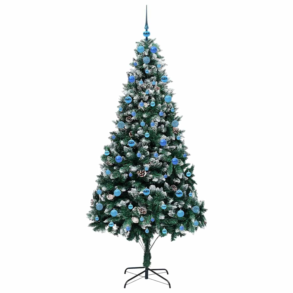 Kunstigt juletræ med stativ Grøn 210 cm PVC og Stål og Plastik