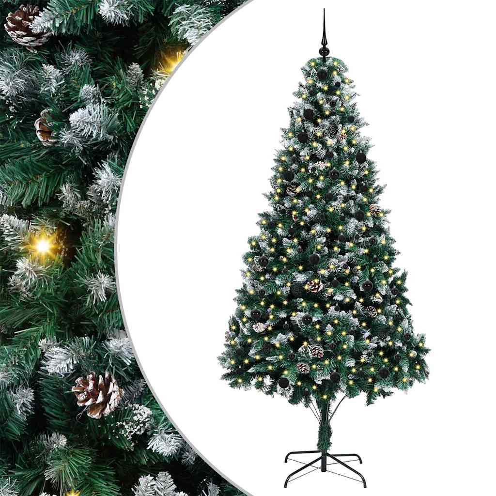 Kunstigt juletræ med stativ Grøn 240 cm PVC og Stål og Plastik