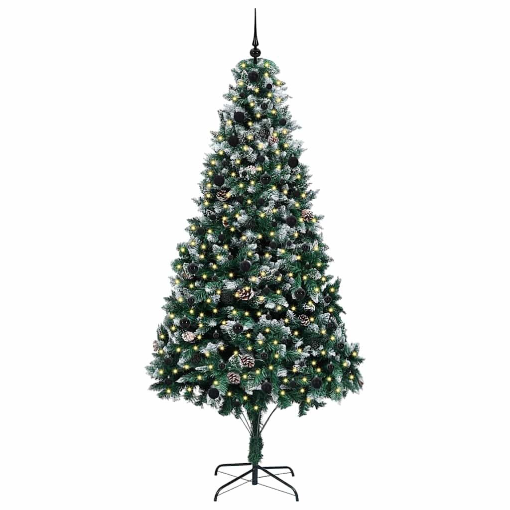 Kunstigt juletræ med stativ Grøn 240 cm PVC og Stål og Plastik
