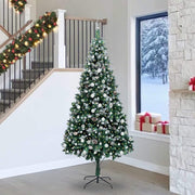 Kunstigt juletræ med stativ Grøn 240 cm PVC og Stål og Plastik