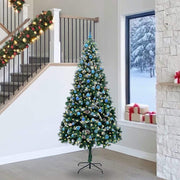 Kunstigt juletræ med stativ Grøn 240 cm PVC og Stål og Plastik