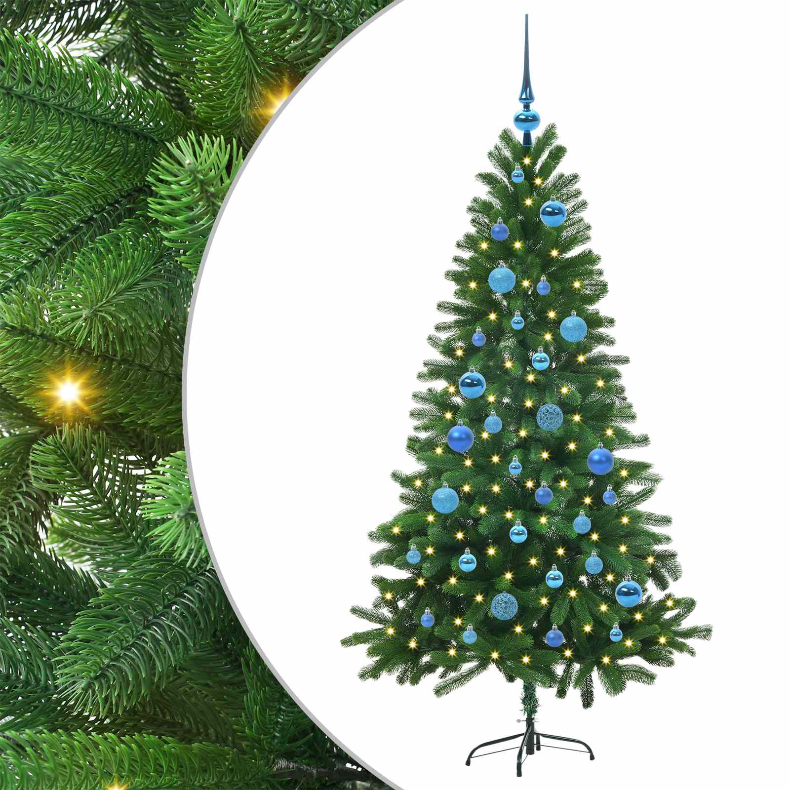 Juletræ med 150 LED'er med stativ Grøn 150 cm PE