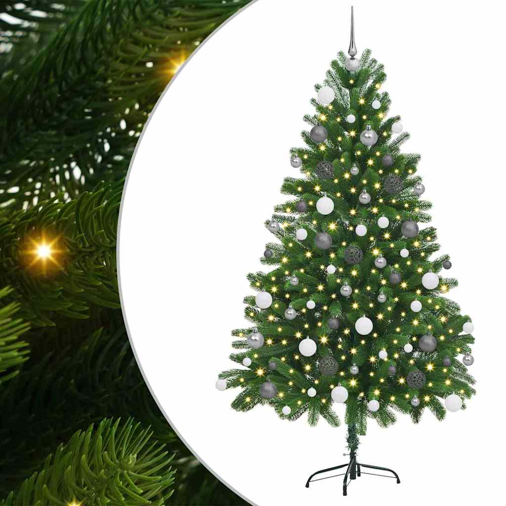Juletræ med 300 LED'er med stativ Grøn 180 cm PE