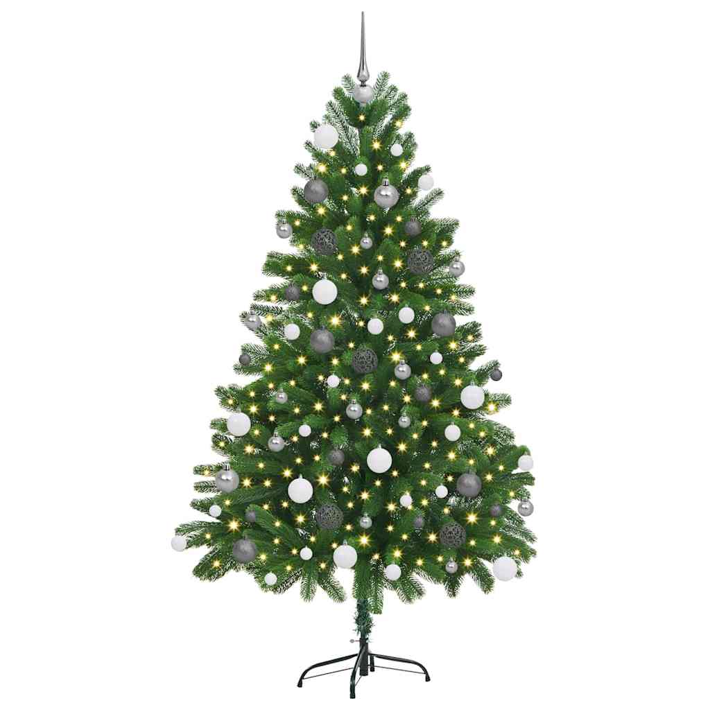Juletræ med 300 LED'er med stativ Grøn 180 cm PE
