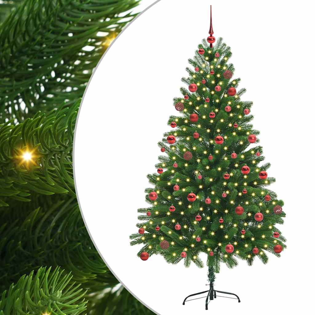 Juletræ med 300 LED'er med stativ Grøn 180 cm PE