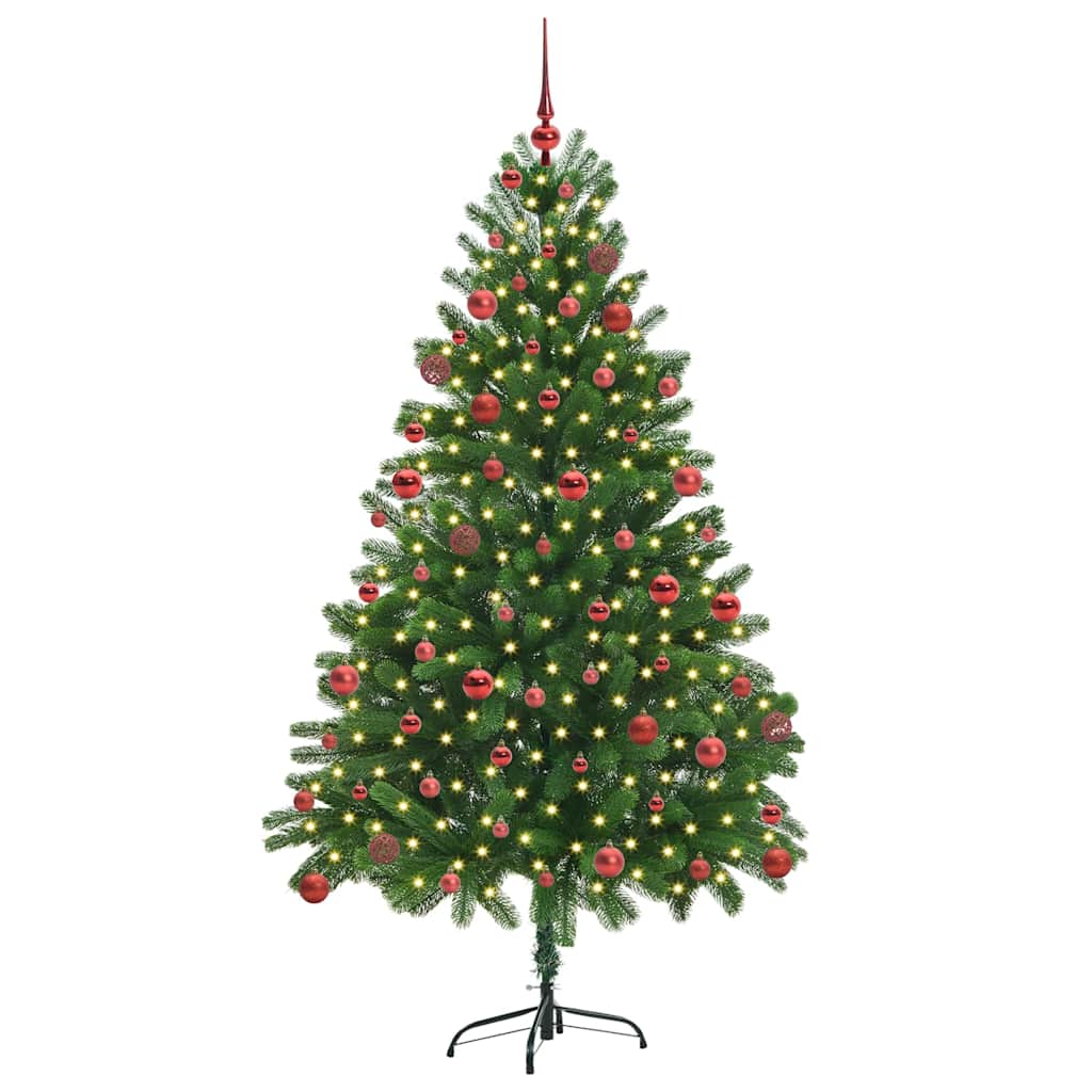 Juletræ med 300 LED'er med stativ Grøn 180 cm PE