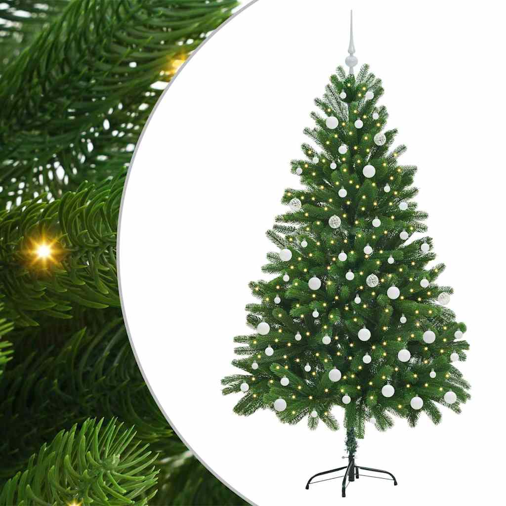 Juletræ med 300 LED'er med stativ Grøn 180 cm PE
