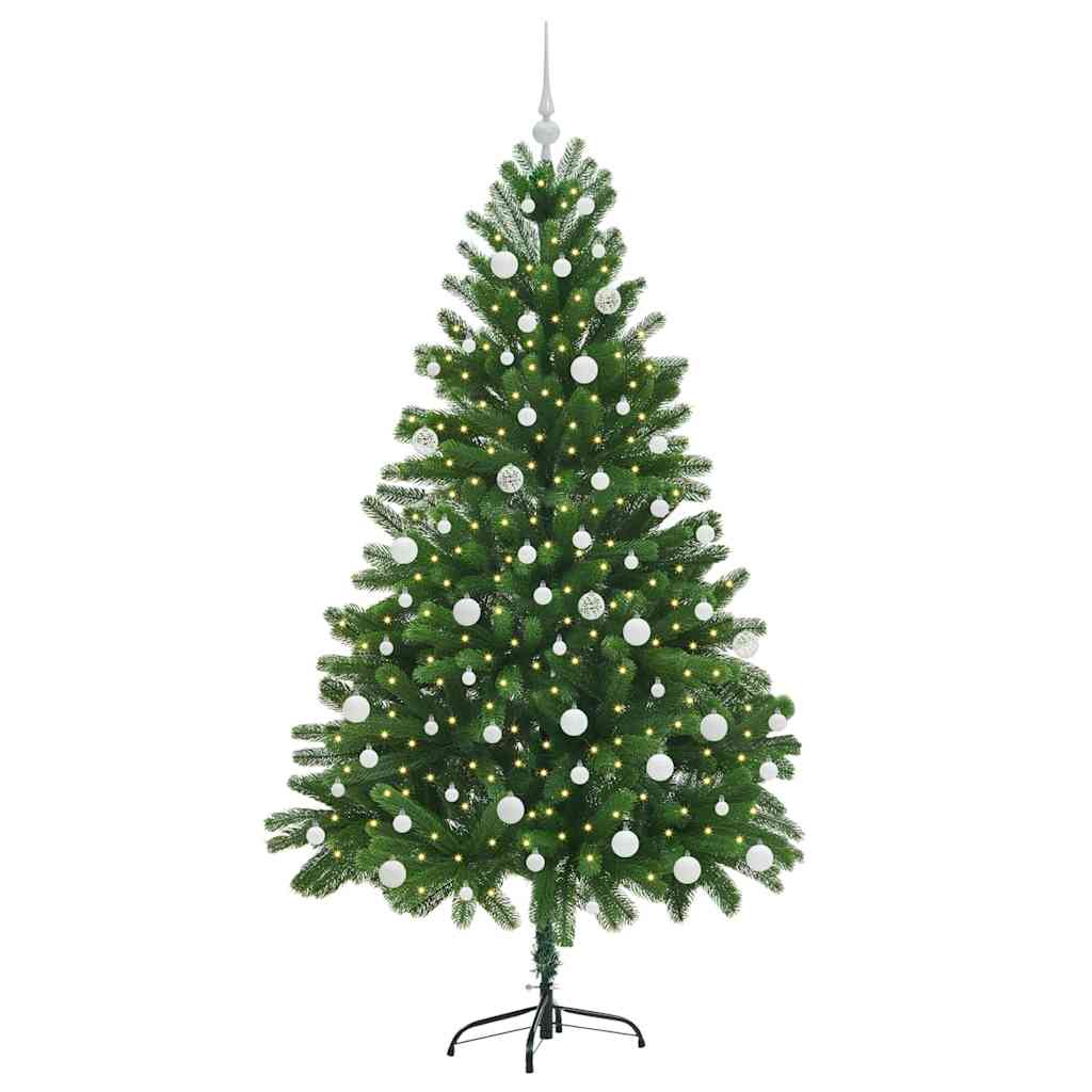 Juletræ med 300 LED'er med stativ Grøn 180 cm PE
