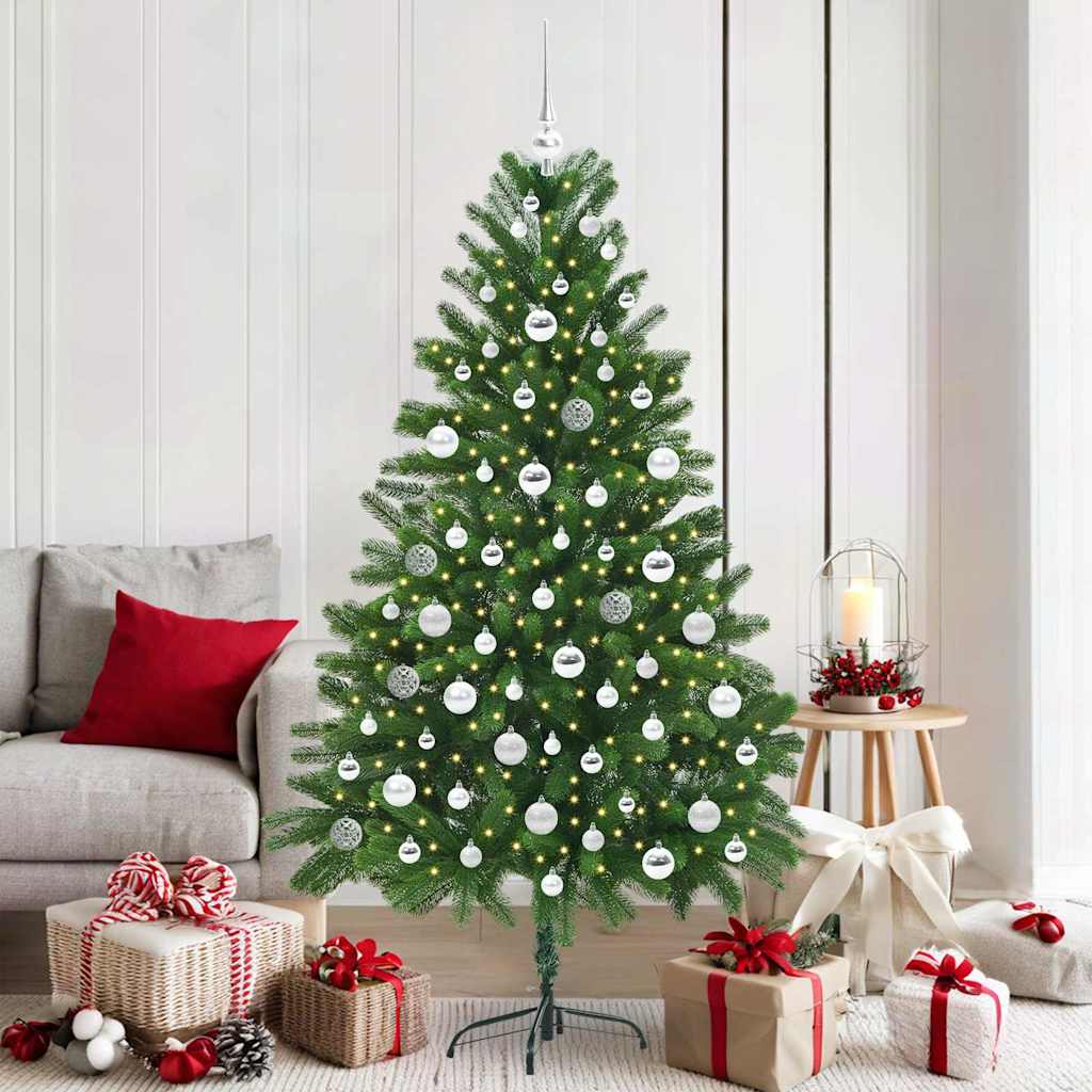 Juletræ med 300 LED'er med stativ Grøn 180 cm PE