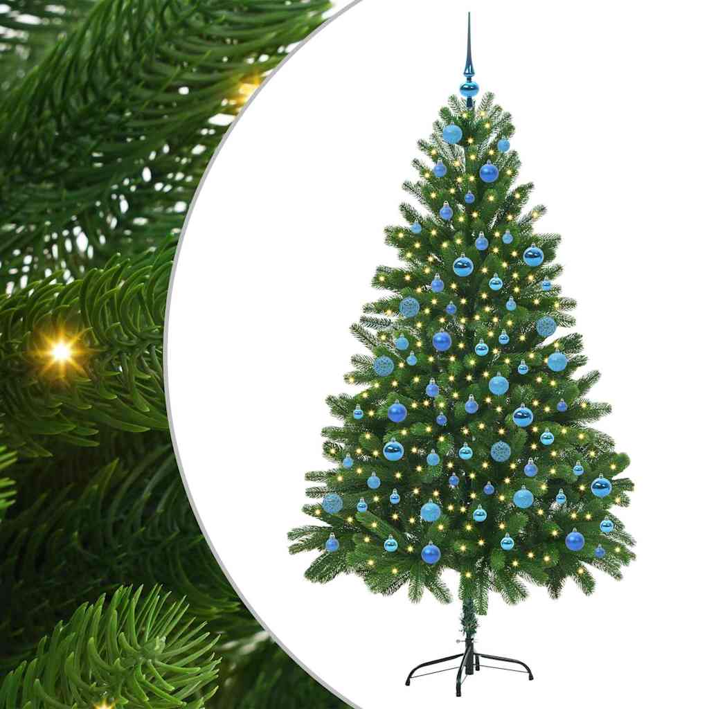 Juletræ med 300 LED'er med stativ Grøn 180 cm PE