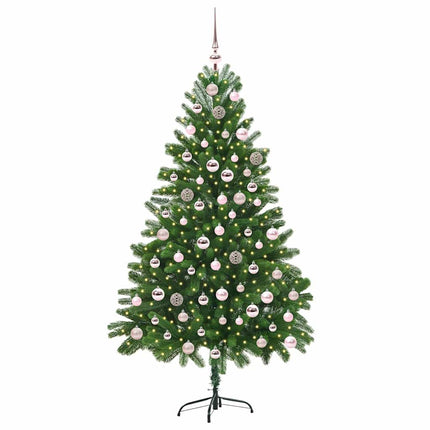 Juletræ med 300 LED'er med stativ Grøn 210 cm PE