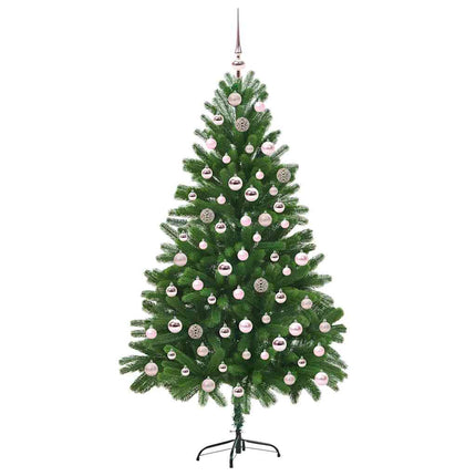 Juletræ med 300 LED'er med stativ Grøn 210 cm PE
