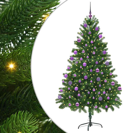 Juletræ med 300 LED'er med stativ Grøn 210 cm PE
