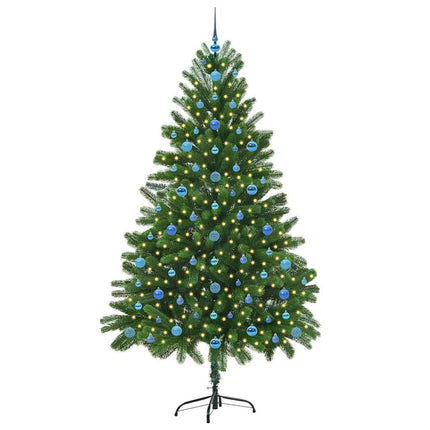 Juletræ med 300 LED'er med stativ Grøn 210 cm PE