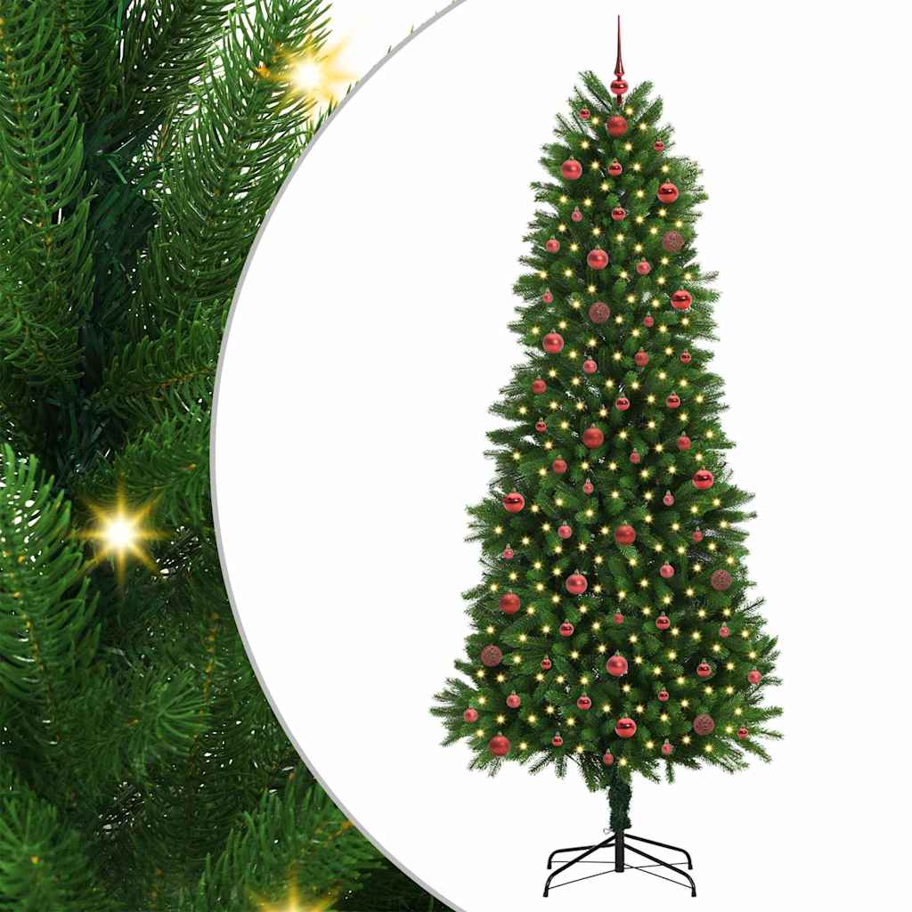 Juletræ med 300 LED'er med stativ Grøn 240 cm PE