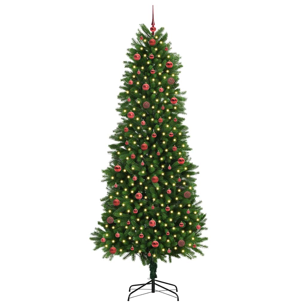 Juletræ med 300 LED'er med stativ Grøn 240 cm PE
