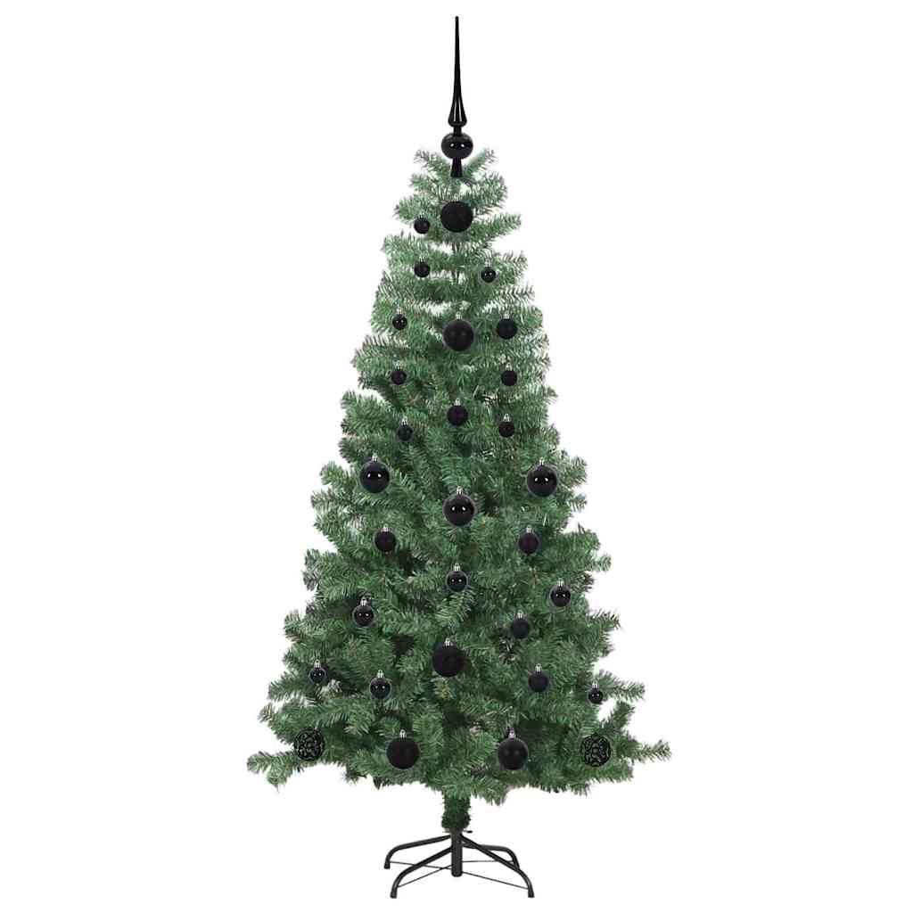 Juletræ med 150 LED'er med stativ Grøn 120 cm PVC