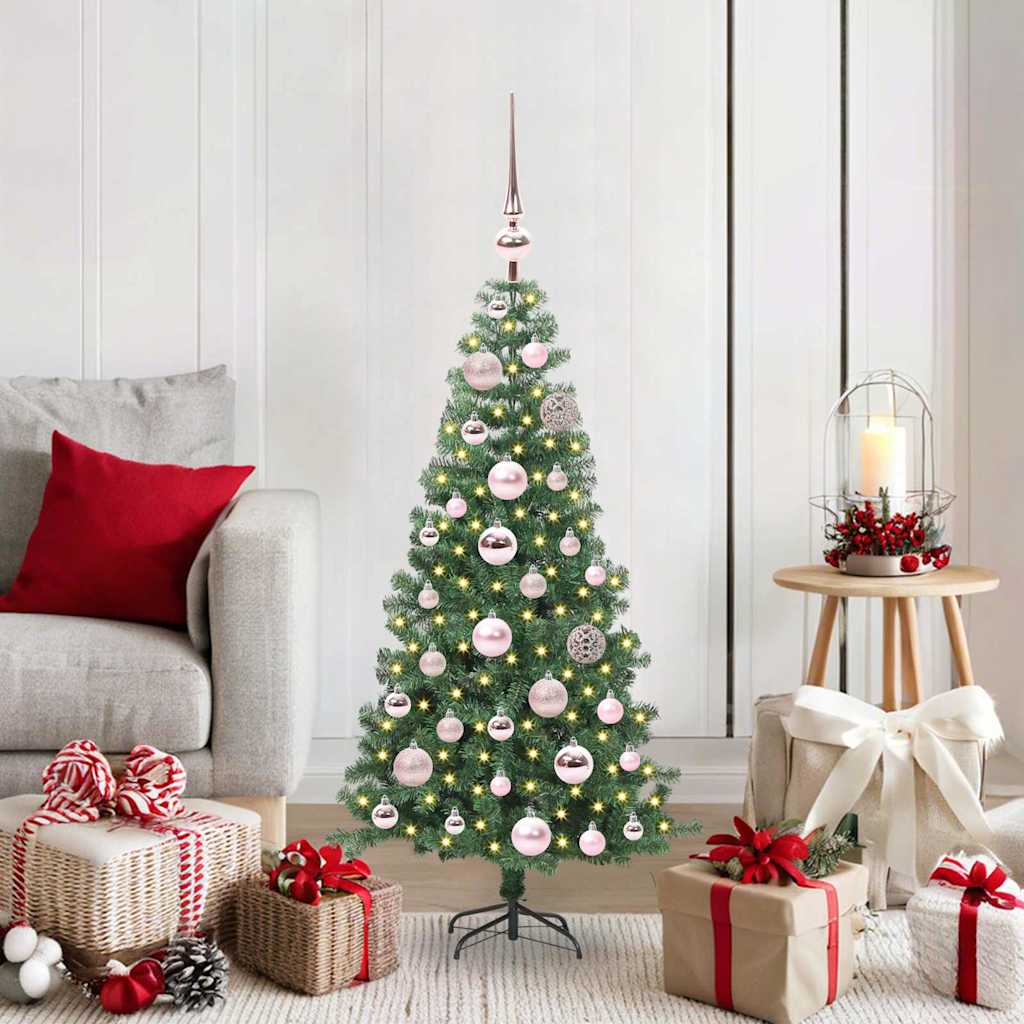 Juletræ med 150 LED'er med stativ Grøn 120 cm PVC