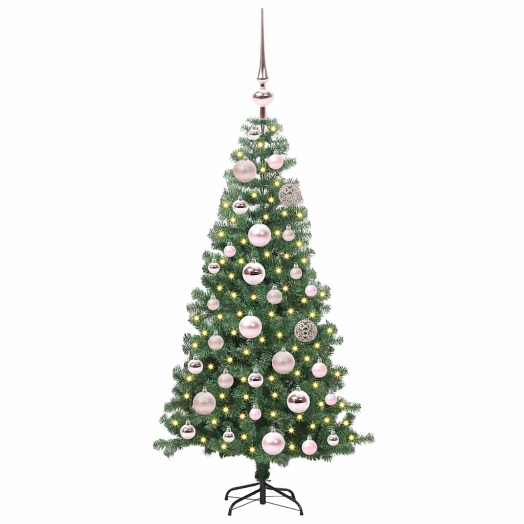 Juletræ med 150 LED'er med stativ Grøn 120 cm PVC