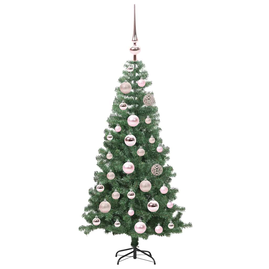 Juletræ med 150 LED'er med stativ Grøn 120 cm PVC