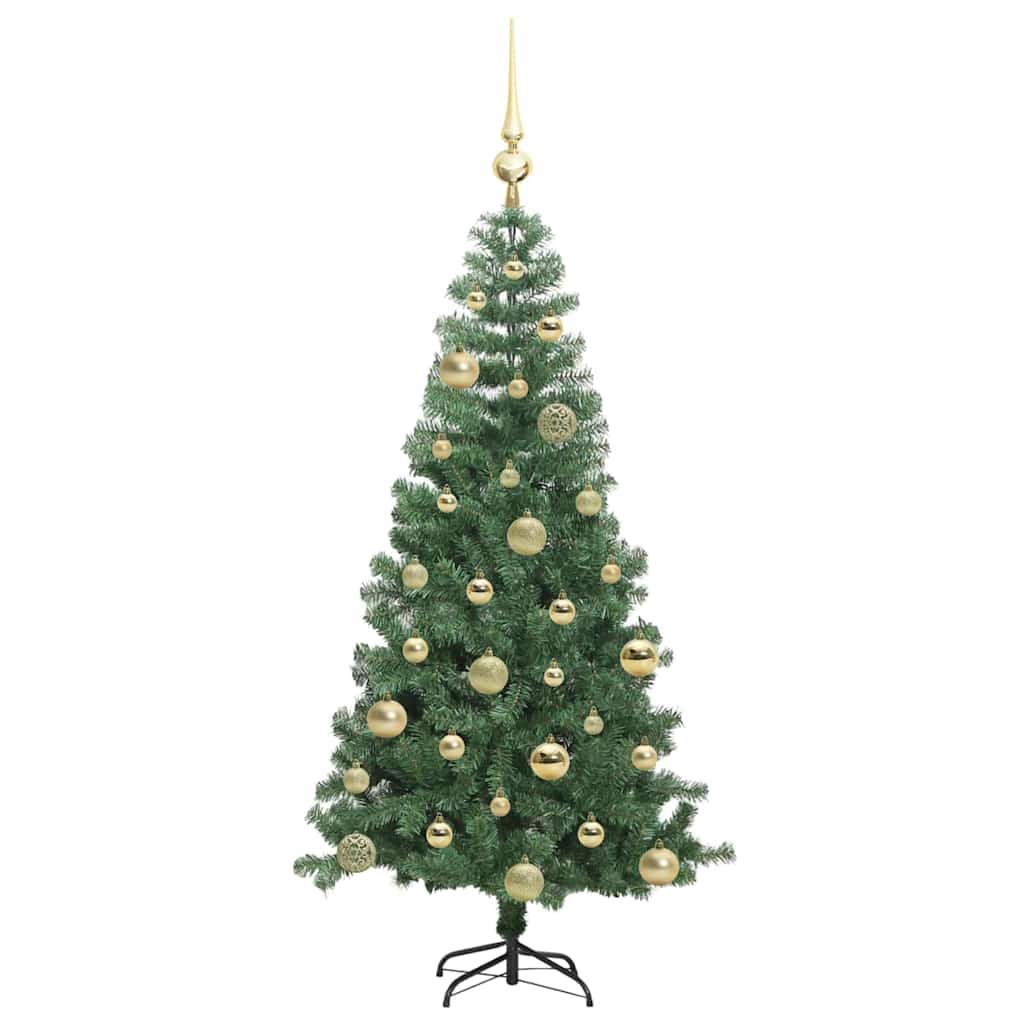 Juletræ med 150 LED'er med stativ Grøn 120 cm PVC
