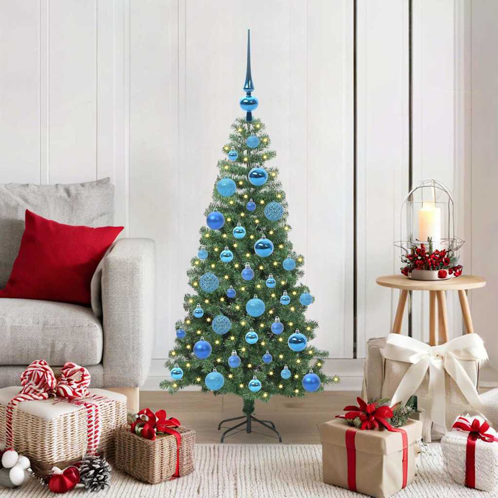 Juletræ med 150 LED'er med stativ Grøn 120 cm PVC